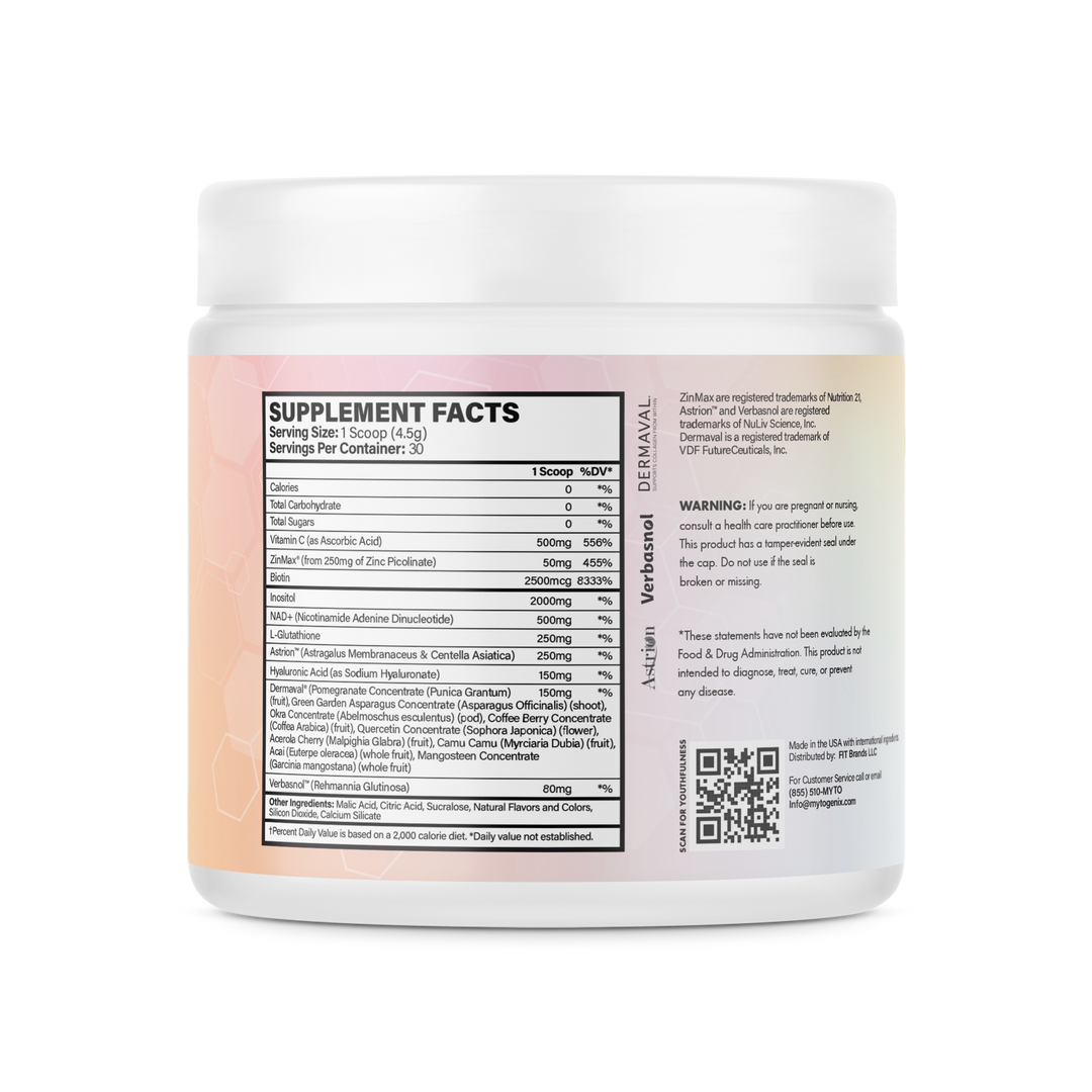 NAD+ Drink Mix Powder -Pina Colada - Supplement Facts