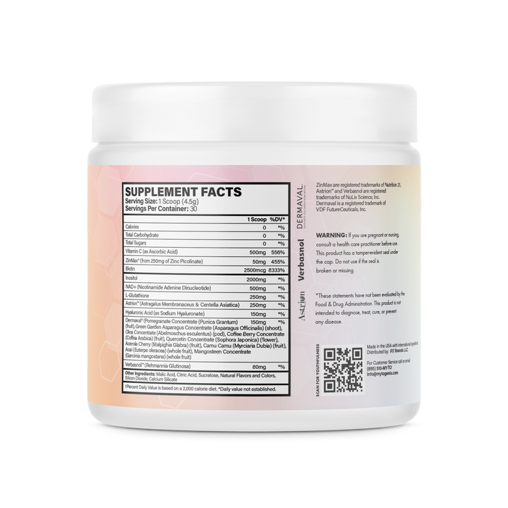 NAD+ Drink Mix Powder -Pina Colada - Supplement Facts